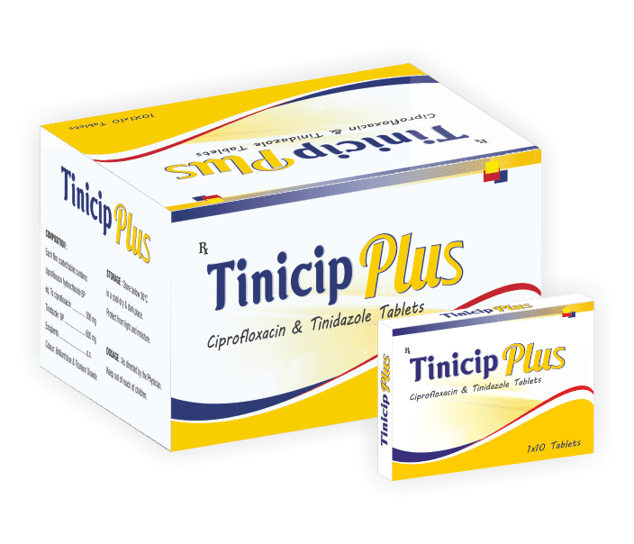 CIPROFLOXACIN & TINIDAZOLE TABLETS - TINICIP PLUS IN INDIA