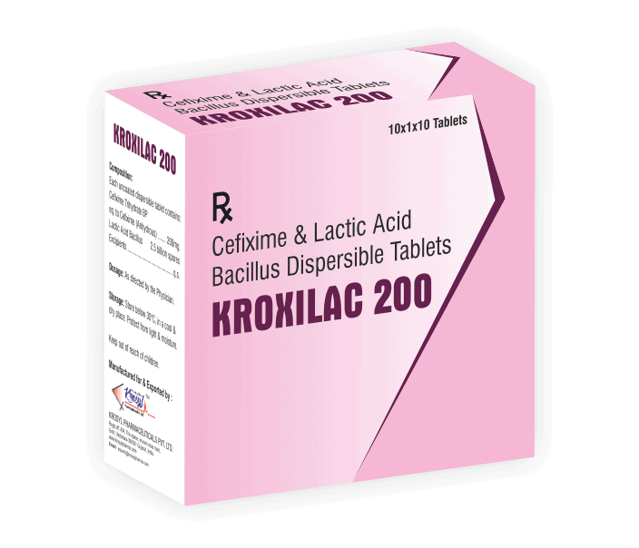 Cefixime & Lactic Acid Bacillus Dispersible Tablets - Krosyl Pharmaceuticals Pvt. Ltd.