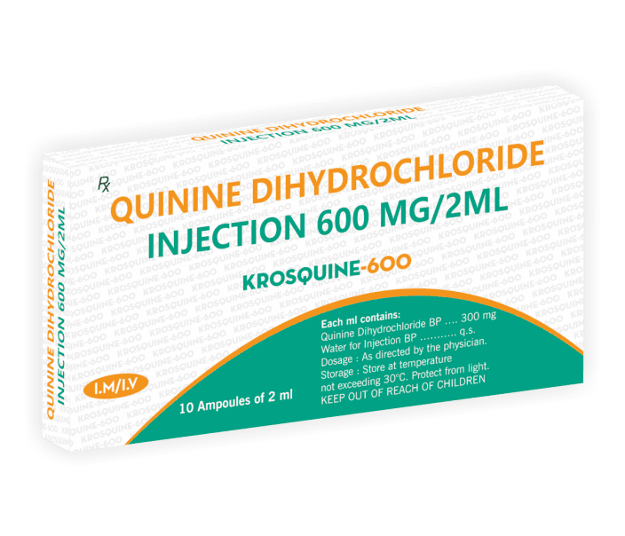 Quinine dihydrochloride InjectionKrosquine 600 Krosyl Pharmaceutical